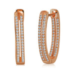 925 Sterling Silver Hoop Earrings Cubic Zirconia