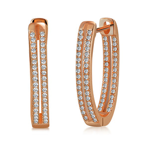925 Sterling Silver Hoop Earrings Cubic Zirconia