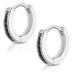 Hoop Huggie Earrings Girls Silver Plated Brass Cubic Zirconia