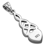 Blue Simulated Opal Heart Celtic Necklace Pendant 925 Sterling Silver