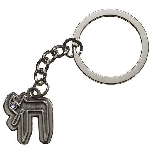 Silver-Tone Metal Jewish Chai Keychain