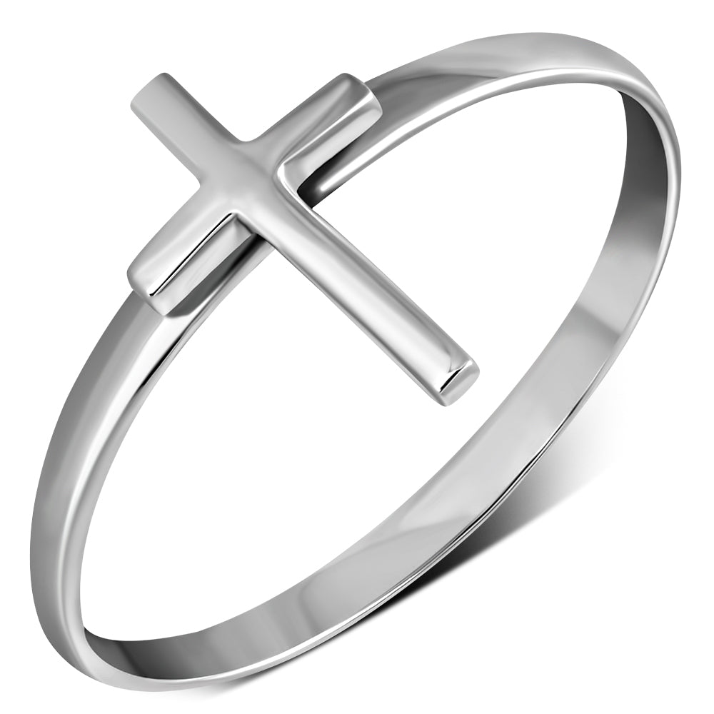 Womens 925 Sterling Silver Cross Ring