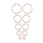 My Daily Styles Set of 5 Pairs Hoop Huggie Stainless Steel Women's Earrings 10mm, 20mm, 30mm, 40mm and 50mm