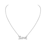 Cursive Love Pendant Necklace in 925 Sterling Silver