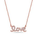 Cursive Love Pendant Necklace in 925 Sterling Silver