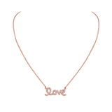 Cursive Love Pendant Necklace in 925 Sterling Silver