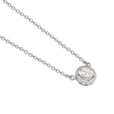 Classic Solitaire Cubic Zirconia Sterling Silver Pendant Necklace