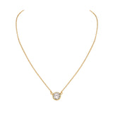 Classic Solitaire Cubic Zirconia Sterling Silver Pendant Necklace
