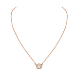 Classic Solitaire Cubic Zirconia Sterling Silver Pendant Necklace