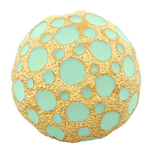 Fashion Alloy Yellow Gold-Tone Turquoise-Tone Statement Cocktail Ring