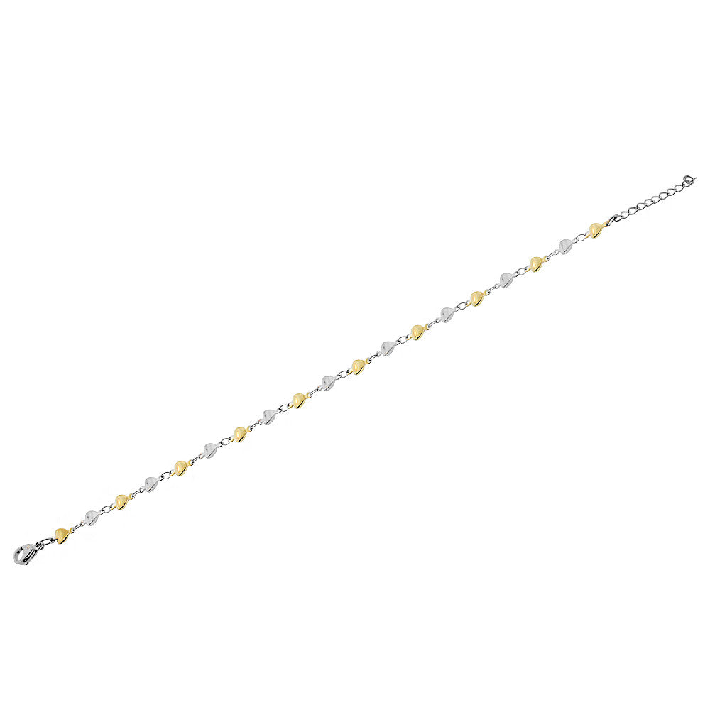 Two-Tone Heart Anklet