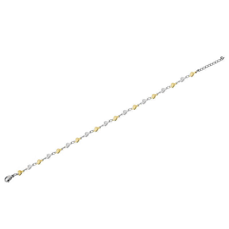 Two-Tone Heart Anklet