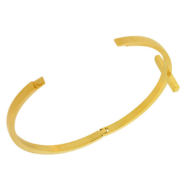 Gold Cross Bangle