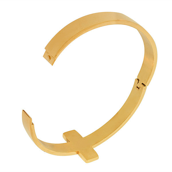 Wide Cross Bangle