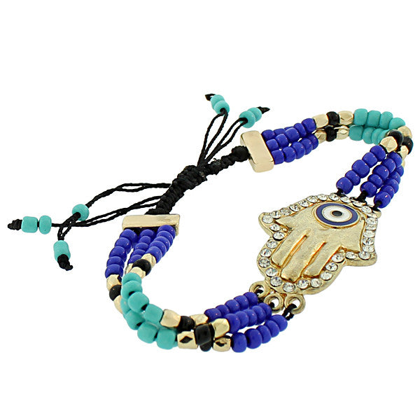 Blue Tones Hamsa Beads