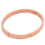 Stainless Steel CZ Matte Polished Rose-Tone Color Classic Bangle Bracelet