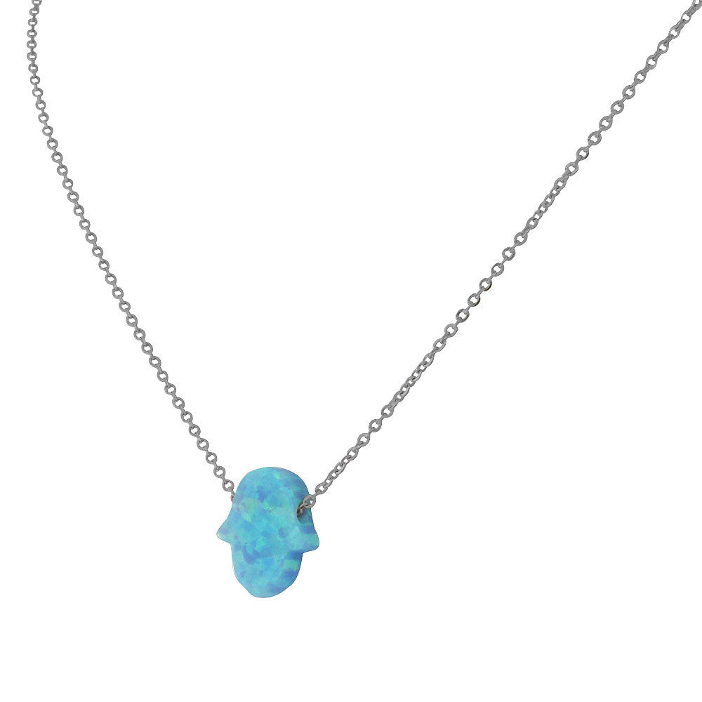 Opal Hamsa Necklace