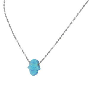 Opal Hamsa Necklace