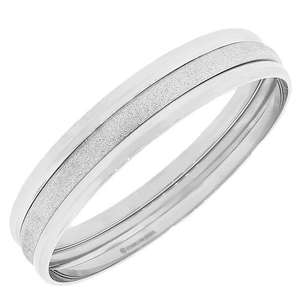 Stainless Steel Silver-Tone Three Stackable Bangles Bracelets Set