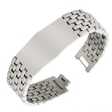 Stainless Steel Silver-Tone Polished Name Tag Wide Heavy Men's Link Chain Bracelet