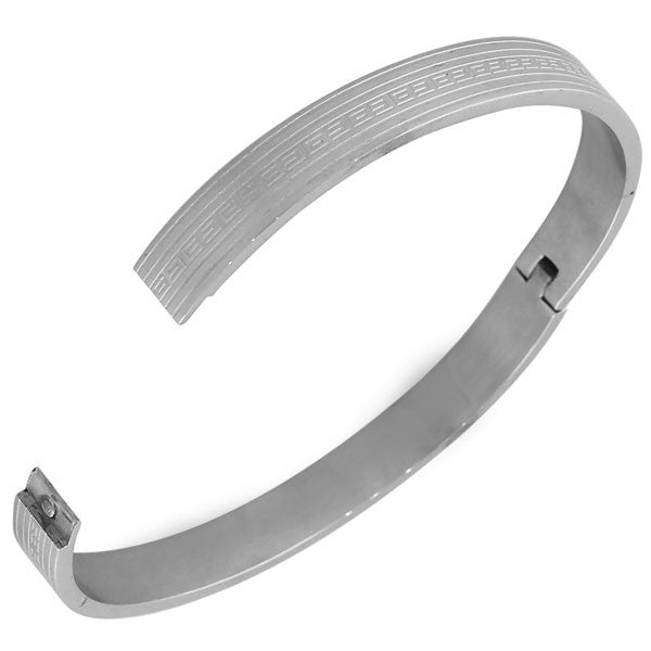 Oval Greek Key Bangle