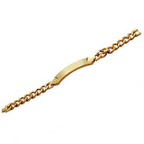 Stainless Steel Yellow Gold-Tone Polished Name Tag Men's Link Chain Bracelet