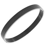 Stainless Steel Black Polished Greek Key Oval-Shape Men's Bracelet