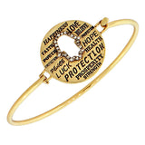 Fashion Alloy Yellow Gold-Tone Hamsa Evil Eye Protection Bracelet