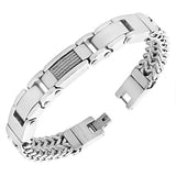 EDFORCE Stainless Steel Silver-Tone Twisted Cable Rope Men's Classic Link Chain Bracelet