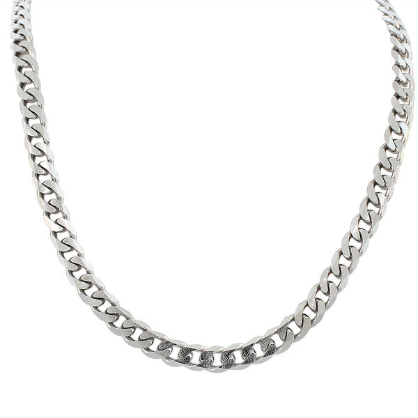 EDFORCE Stainless Steel Silver-Tone Men's Classic Link Cuban Chain Necklace