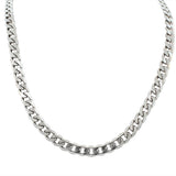 EDFORCE Stainless Steel Silver-Tone Men's Classic Link Cuban Chain Necklace