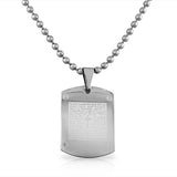 EDFORCE Stainless Steel Silver-Tone Cross Lord's Our Father Prayer Spanish Pendant Necklace