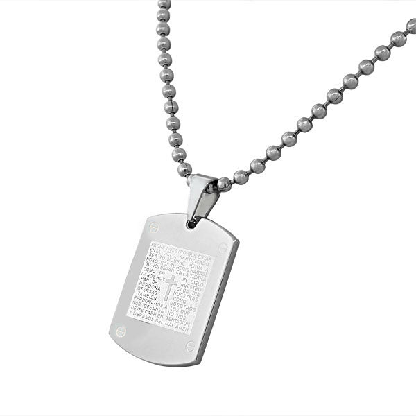 Lord's Prayer Square Pendant