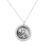EDFORCE Stainless Steel Silver-Tone Floating Charms Dogs Family Mom Glass Locket Pendant Necklace - Charms Included