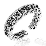 Stainless Steel Silver-Tone Dragon Men's Heavy Link Bracelet