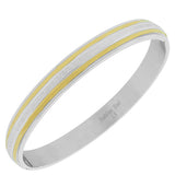 Stainless Steel Two-Tone Greek Key Cuff Bangle Bracelet