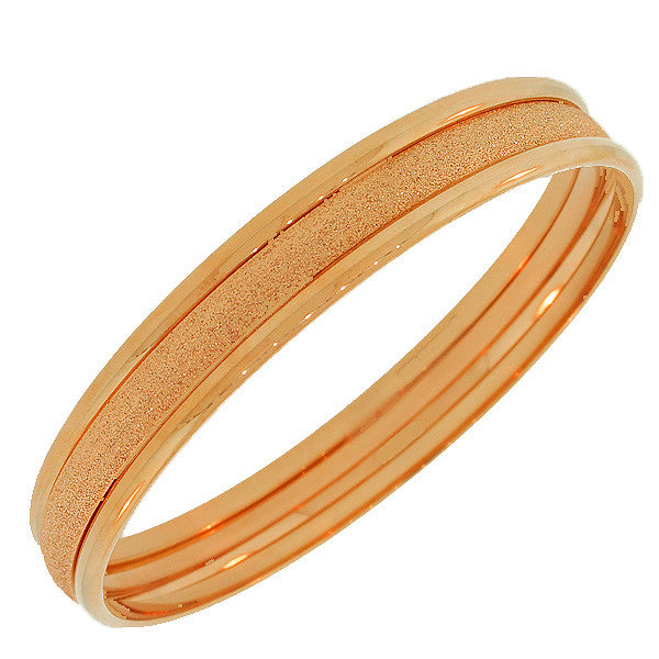 Stainless Steel Rose Gold-Tone Three Stackable Bangles Bracelets Set