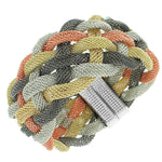 Fashion Alloy Multicolor Gold-Tone Mesh Braided Bracelet