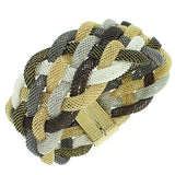 Fashion Alloy Multicolor Gold-Tone Mesh Braided Bracelet