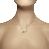 925 Sterling Silver Rose Gold-Tone CZ Heart Infinity Necklace