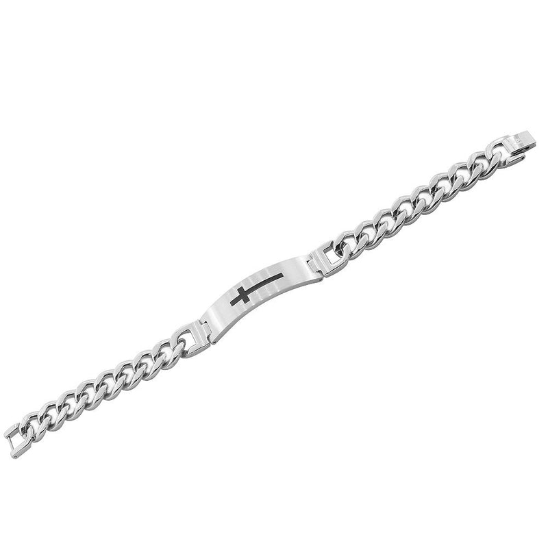 Black Cross Plate Bracelet
