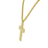 Stainless Steel Yellow Gold-Tone Mens Statement Cross Pendant