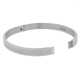 Stainless Steel Cross Lord's Our Father Prayer in Spanish Religious Cross Bangle Bracelet