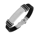 EDFORCE Stainless Steel Black Rubber Silicone Lord's Prayer Spanish Men's Bracelet