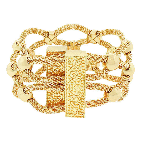 Gold Ball Crown Bracelet