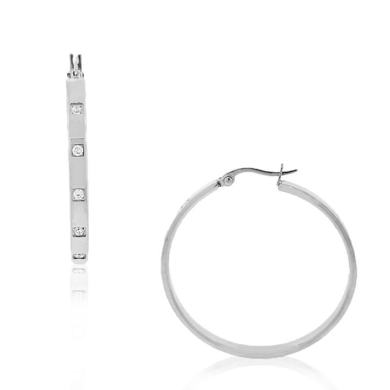 Silver Circle Hoops