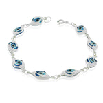 925 Sterling Silver Blue Evil Eye Protection Link Chain Bracelet