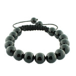 Black Ball Cord Macrame Adjustable Beaded Bracelet
