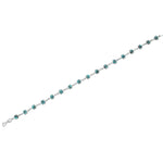 925 Sterling Silver Blue Evil Eye Flower Protection Link Chain Bracelet
