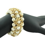 Crackle White Pearl Bracelet
